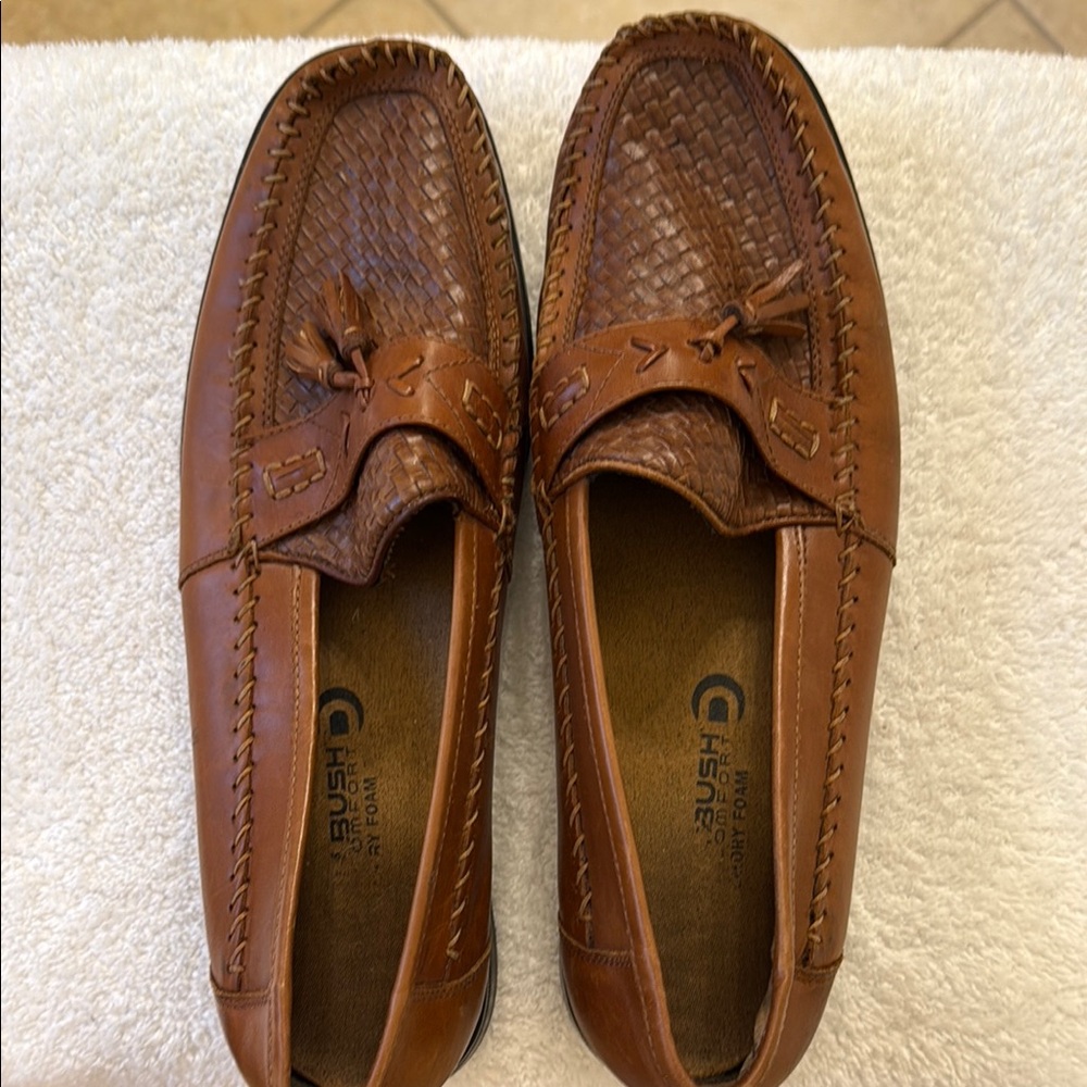 Hush Puppies Brown Leather Slip-On Loafers